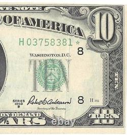 Série 1950B Dix Dollars Réserve Fédérale ERREUR