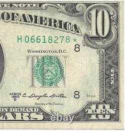Série 1950D Billet d'erreur de réserve fédérale de dix dollars