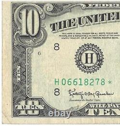 Série 1950D Billet de dix dollars de la Réserve fédérale avec ERREUR