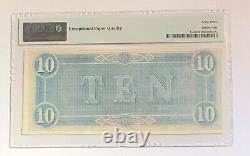 T-68 1864 Billet de 10 dollars de la CSA Confederate Note PMG 63 EPQ Choix non circulé